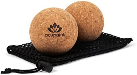 Acupoint Physical Massage Therapy Lacrosse Ball Set Ideal for Yoga Deep Tissue Massage Trigger Point Therapy and Myofascial Release Physical Therapy Equipment Back Foot Plantar Fasciitis (Cork) by Acupoint
