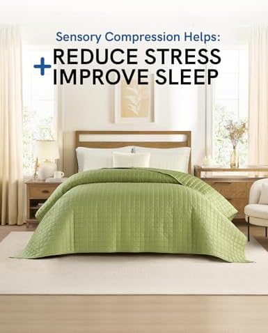 YnM Cooling Weighted Blanket for Adults, 10lbs Heavy Bed Throw for One Person of 90lbs, Perfect for Hot Sleepers or Warm Climates with Rayon/Glass Beads(48x72 Inches,Twin/Full Bed, Matcha Green) - Image 2