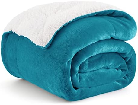 Bedsure GentleSoft Sherpa Fleece Throw Blanket for Couch, Non-Heated, Thick and Warm Throw for Women and Men, Soft Fuzzy Plush Blanket for Winter, Teal, 50x60 Inches by Unknown