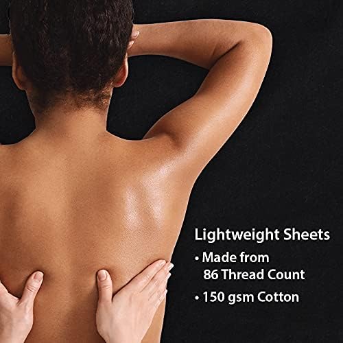 ForPro Premium Flannel 3-Piece Massage Sheet Set, Black - Image 6