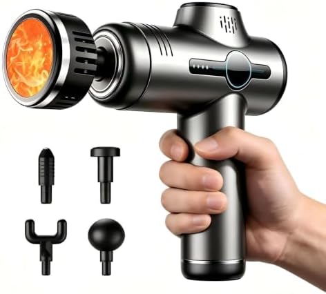 Massage Gun with Heat, Powerful Warming Massage, Home & Travel,Grey by JOYSUWERUN