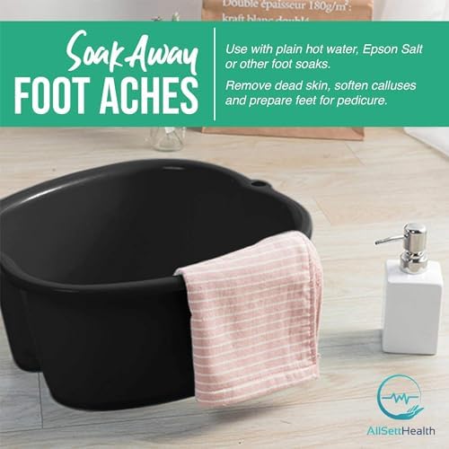 AllSett Health Foot Soaking Bath Basin – Large Size for Soaking Feet | Pedicure and Massager Tub for At Home Spa Treatment | Callus, Fungus, Dead Skin Remover - Image 6