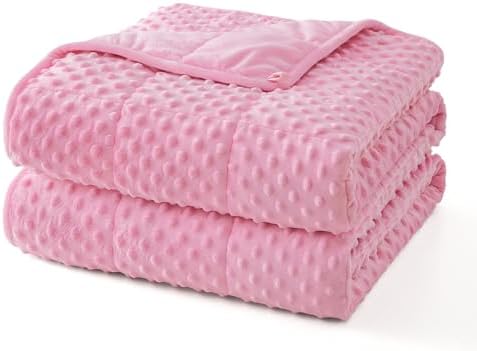 Topcee Weighted Blanket King Size (20lbs 80"x87"), Minky Dots Heavy Blanket for Woman, Man Sleeping, Soft, Cozy and Cooling Weighted Throw Blankets, Machine Washable, Pink by Topcee%E2%80%94ForYourGoodSleep