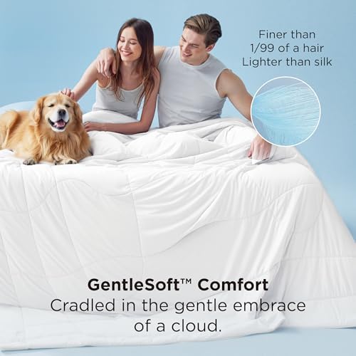 Bedsure Cooling Comforter Cal King - Cooling Blankets for Hot Sleepers, Lightweight Comforter for Summer with Dual-Sided Cool Tech, Soft Breathable Cold Blanket for Sleeping, White, 102x96 Inches - Image 5