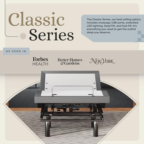 Sven & Son Classic Adjustable Bed Base, Head and Foot Lift, Massage, Under-Bed Lights, USB, Memory, Zero Gravity Smart Frame - Twin XL - Image 2