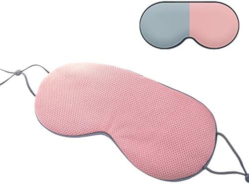 Sleep Mask, DMaos Sleep Aid Super Soft Air Eyes Pillow, Milk Silk and Warm Cloth Sides, Adjustable Slip Hold Strap to Ears - Gray + Pink by DMaos