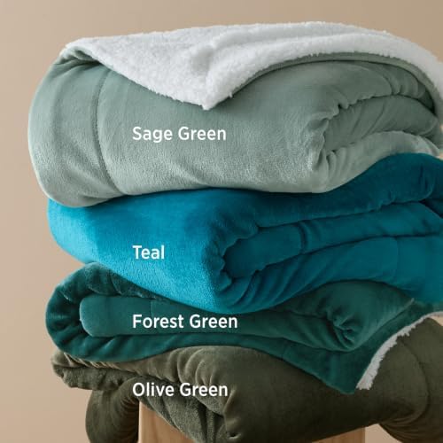 Bedsure GentleSoft Sherpa Fleece Throw Blanket for Couch, Non-Heated, Thick and Warm Throw for Women and Men, Soft Fuzzy Plush Blanket for Winter, Room Home Decor Gifts, Forest Green, 50x60 Inches - Image 6