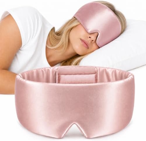Silk Sleep Mask – 100% Mulberry Silk Eye Mask for Sleeping by LiveNaturalwithWM