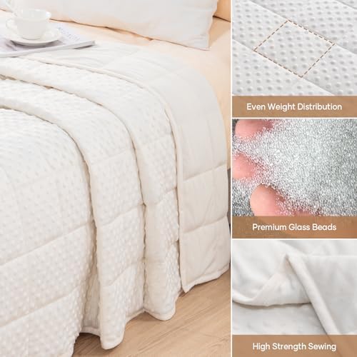 Wemore Weighted Blanket for Adults 20 lbs Queen Size 60"x80" White - Image 6