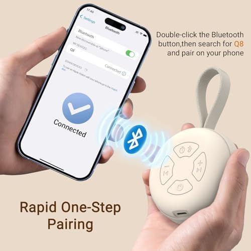 Portable Baby Sound Machine [White Noise for Babies Kids Adults][Supports Bluetooth Audio Playback][Timer Function][12 Soothing Sounds] 15 Hours Battery Life, Travel,Shower,Clips on Baby Stroller - Image 3