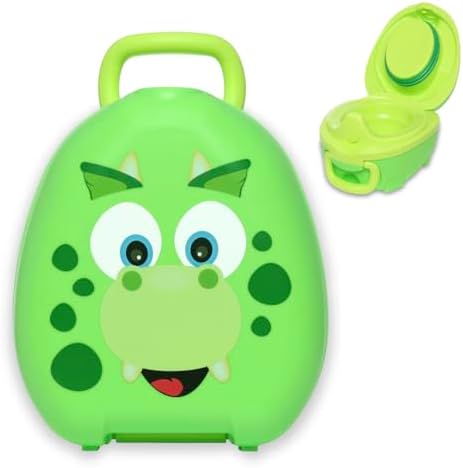 My Carry Potty - Dinosaur Travel Potty, Award-Winning Portable Toddler Toilet Seat for Kids to Take Everywhere by MyCarryPottyUSA