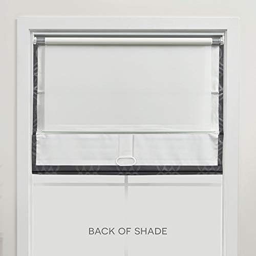 Exclusive Home Prague Trellis 100% Blackout Roman Shade, 27"x64", Grey - Image 6