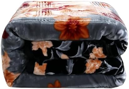 Nestl 12 Lbs Velvet Fleece Blanket for Winter - 2 Ply Heavy & Warm Korean Style Bed Blanket - Reversible Printed Raschel King Size Blanket - Wrinkle & Fade Resistant - 87 x 94 Inches - Black & Grey - Image 2