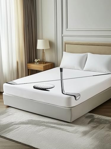 King Flat Sheet Golf Ball Club Flat Sheets Only Soft Breathable Microfiber Bedding Top Sheets Luxury Hotel Quality Game Sports King Bed Sheet for All Season Bedroom Dorm Home Decor - Image 7