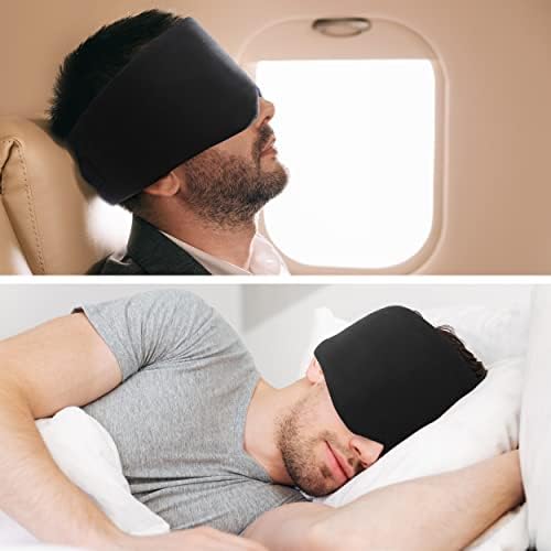 FRESHME Sleep Mask Blackout - Handmade Cotton Sleep Mask for Women Men Eye Mask for Sleeping Black Soft Eye Cover for Sleeping with Adjustable Veclro Breathable Eye Blindfold for Night Nap Travel - Image 2