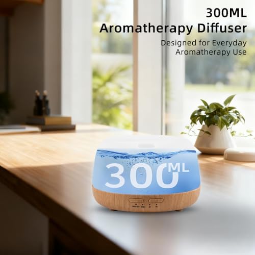 300ml Essential Oil Diffuser with Remote and 7-Color LED Light - Image 3