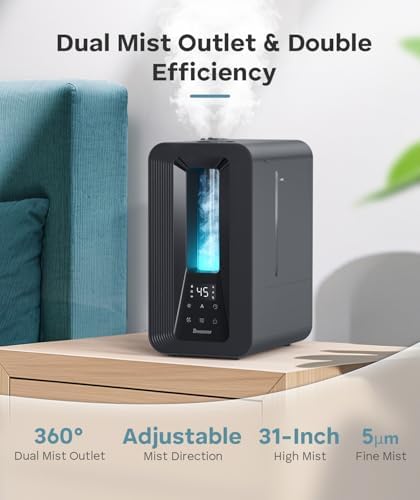 BREEZOME 6L Cool Mist Humidifier for Bedroom 50H Runtime 7-Color Mood Light - Image 2