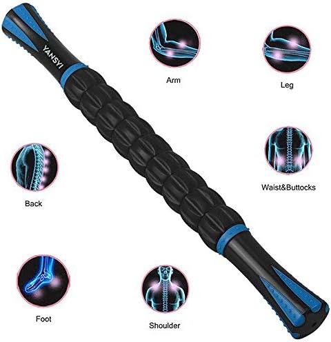 YANSYI Professional 9-Roller Deep Tissue Massage Stick - Portable Muscle Recovery Roller for Athletes, Relieves Post-Workout Soreness & Leg/Back Pain - Portable Physio Tool (Blue 1) - Image 6