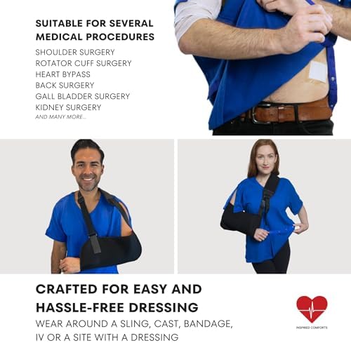 Inspired Comforts Unisex Post Surgery & Rehab V Neck Dual Access Snap Shirt - Image 3