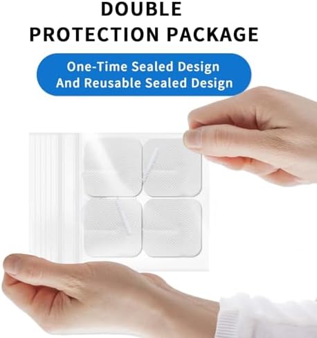TENS Unit Electrode Pads, 20PCS 2"x2" Adhesive Electrodes Pads, TENS Unit Pads Replacement with Plug 2.0 mm for TENS Machine, Reusable and Latex-Free - Image 4