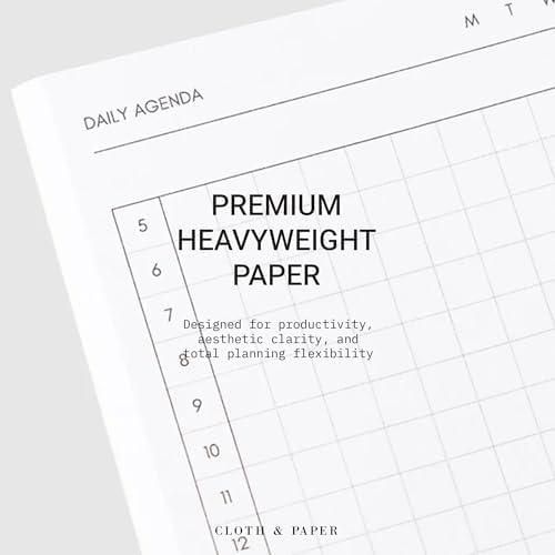 Cloth & Paper Travel Notebook | Daily Planner Agenda – Aspen | Pocket Plus Planner Notebook 3.2" x 6" | Productivity Planner with Hourly Schedule Layout for Planning & Time Blocking – Soft Touch Cover - Image 4