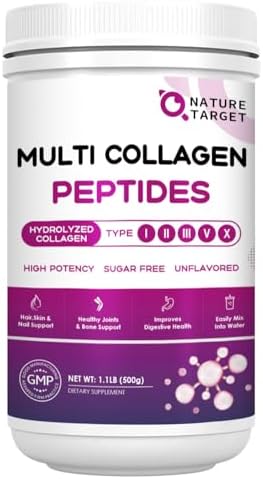 NATURE TARGET Multi Collagen Peptides Powder, 50 Servings by NATURETARGET