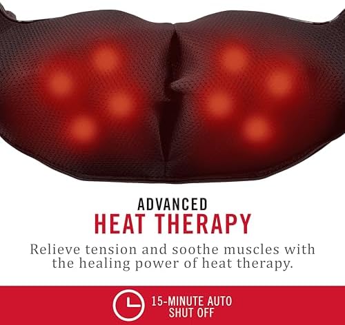 Daiwa Felicity Shiatsu Neck & Back Massager with Heat - Deep Tissue Pain Relief for Shoulder with 8 3D Kneading Nodes - Electric Full Body Massage, Ergonomic, Portable, Includes Power/Car Adapter - Image 3