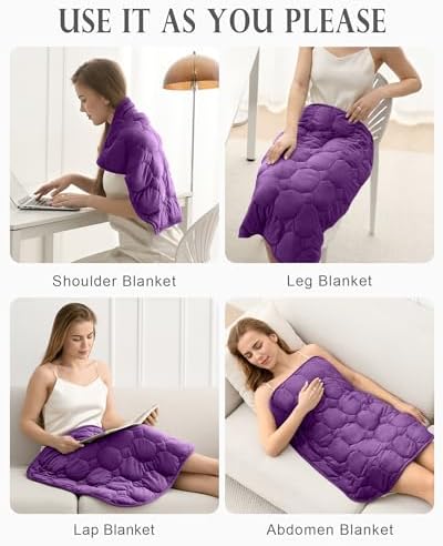 Cottonblue Small Weighted Lap Blanket 7lbs for Adults Teens 24"x29", Purple - Image 6