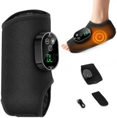 3-in-1 Foot Massager Charge 3 Vibration 6 Speed Heat Control (Black 1Plack) by Ameilika