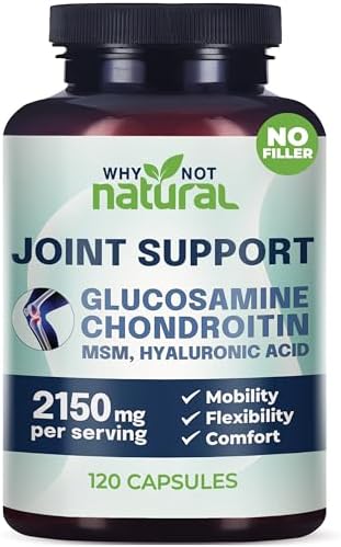 Why Not Natural Glucosamine Chondroitin, MSM, Joint Support Supplements - Knee Pain Joints Health Suppplement by WhyNotNatural