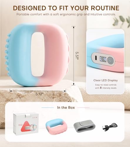 Gradient Fascia Ring Ab Massager Belt for Muscle Recovery,Blue-Pink - Image 3
