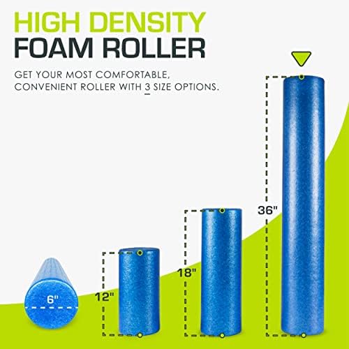 ProsourceFit High Density Foam Rollers 36 - inches long,Firm Full Body Athletic Massage Tool for Back Stretching, Yoga, Pilates, Post Workout Muscle Recuperation, Blue - Image 2