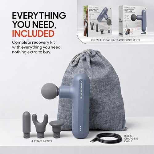 Sharper Image Powerboost Move Mini Percussion Massage Gun, Powerful & Quiet - Image 2