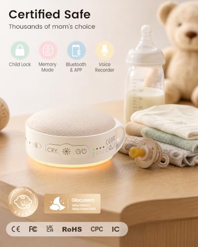 Glocusent Sound Machine Baby CrySense with 35 Non-Looping Soothing Sounds - Image 6
