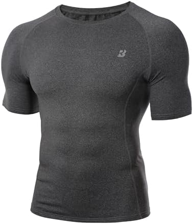 Roadbox Compression Shirt Men Short Sleeve, Cool Dry Base Layer Athletic Undershirts, Workout T-Shirt for Sports Gym Running by Roadbox
