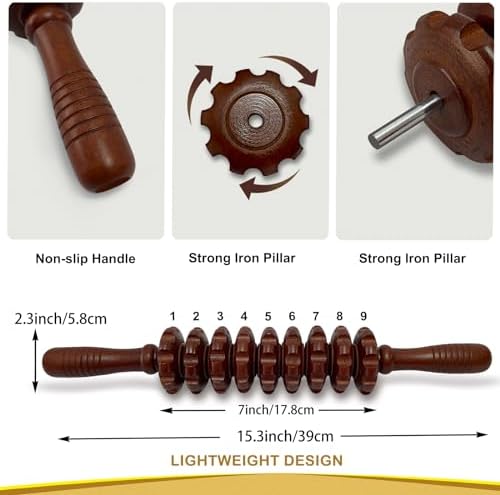 Wood Therapy Massage Roller Stick for Muscle Relief & Cellulite Reduction - Image 2