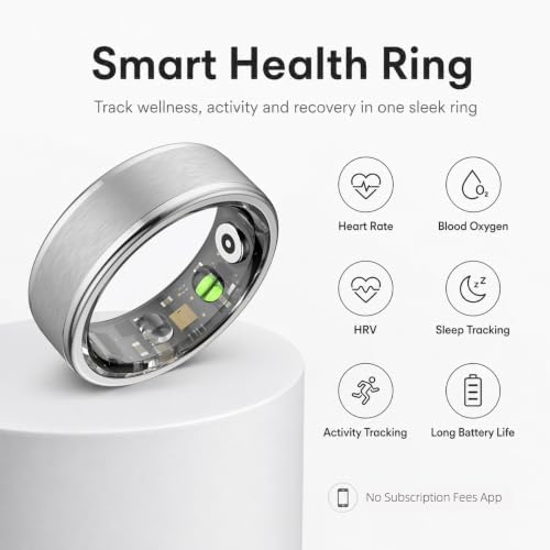 Smart Ring for Women and Men, Fitness & Sleep Tracker, Silver 9 - Image 3