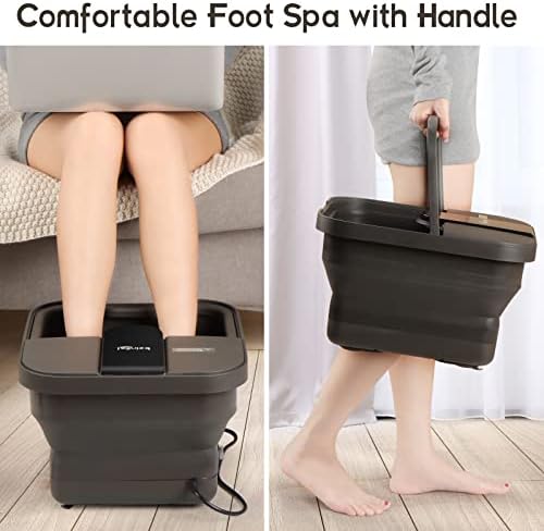 Beinilai Collapsible Foot Spa,Foot Bath with Heat and Massage and Bubble Jets,Foot Soak Tub with Six Non Motorized Rollers,Acupressure Massage Points,Red Light and Removable Pumice Stone - Image 6