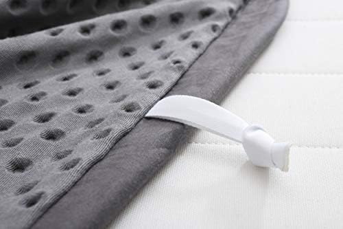 F.Y.Dreams Weighted Blanket Duvet Cover 60x80 inches with 8 Ties,Zipper on Long Side/Cotton&Minky Dot, Dark Grey/Just Duvet Cover - Image 4