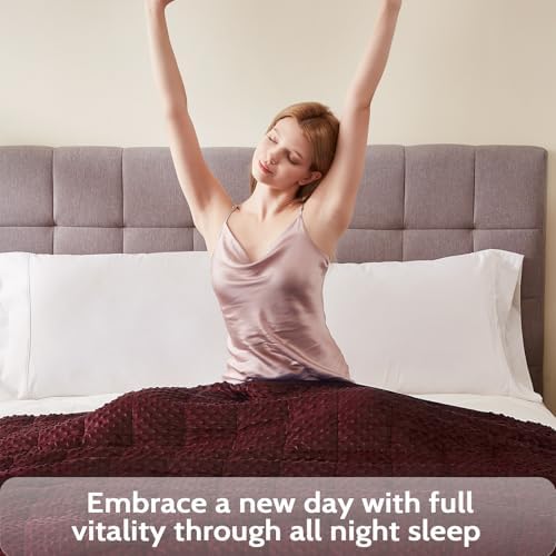 L'AGRATY Weighted Blanket for Adult - 60"x80" 20lbs Minky Dots Heavy Blanket with Glass Beads Soft Breathable for All-Season Summer Fall Winter Thick Comfort for Sleeping - Image 6