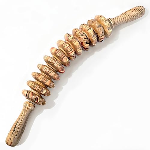 Wood Therapy Massage Roller Stick for Muscle Relief & Cellulite Reduction by Deston