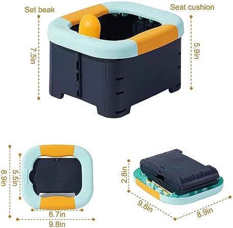 Toilet bowls for children，Portable Potty for Toddler Travel Foldable Travel Potty for Boys Girls Emergency Toilets for Car,Outdoor,Camping and Indoor Seat with Storage Bag（Quiet Blue） - Image 5