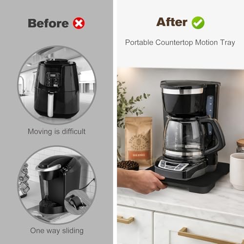 360°Rolling Tray Bamboo Kitchen Appliance Slider for Coffee Maker Pot - Image 5