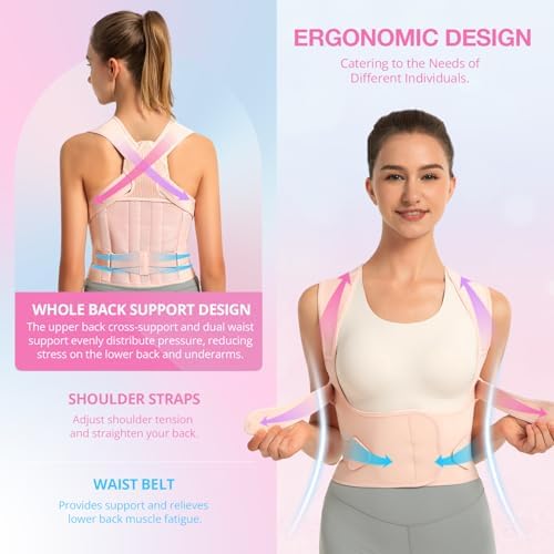 SHAPERKY Posture Corrector for Women for Support: Back Brace for Full Back Support - Adjustable Shoulder Straightener for Women and Men (Large) - Image 3