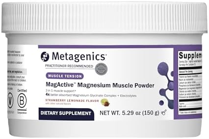 Metagenics MagActive Magnesium Muscle Powder, Strawberry Lemonade, 150 g by Metagenics