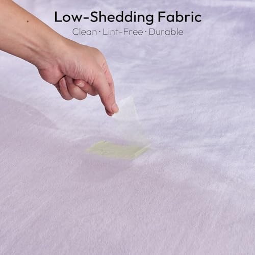 NANPIPER Warm Sherpa Blanket Queen Size for Bed, Soft Fleece for Winter, Fuzzy Plush Throw Gift for Women, Lavender 90x90 Inches - Image 4