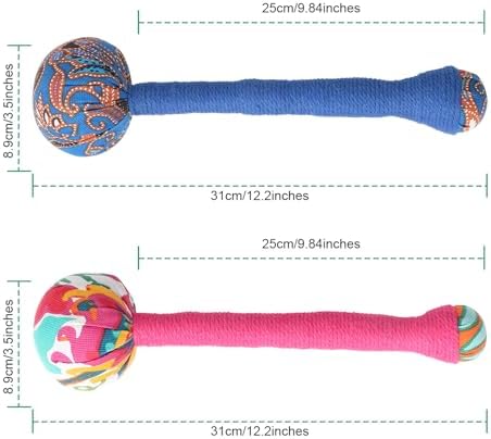 2PCS Herbal Wormwood Lymphatic Drainage Anti Slip Manual Massage Hammer Longer Handle Back Massager for Shoulder, Neck & Muscle Pain Relief (Rose Red/Dark Blue) - Image 5