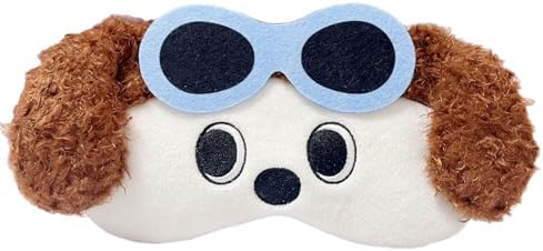 PERFECTSIGHT Sleep Eye Masks, Cute Sleep Eye Cover Lightweight Adjustable Eyeshade Mask Cover for Women Men Sleep Travel Nap, Coffee Sunglasses Dog by PERFECTSIGHT