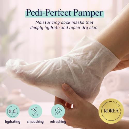 SpaLife Moisturizing Foot Sockies | Foot Mask for Dry Cracked Feet | Tea Tree Oil Softening Booties | Callus Remover Alternative | Self Care Gifts for Women | 8 Pack - Image 3