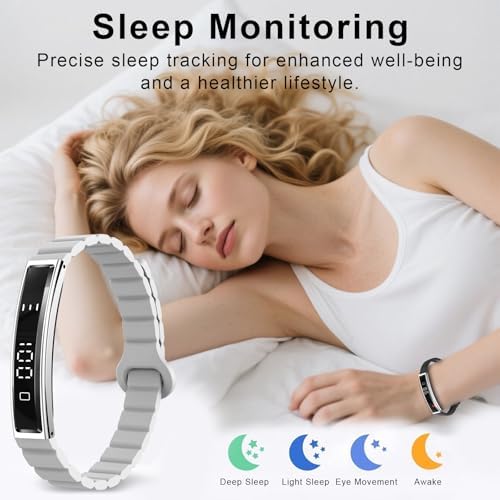 Efolen Smart Bracelet for Women,Ultralight Fitness Tracker Smart Wristband with Heart Rate/Blood Oxygen/Sleep Monitor/Pedometer,Slim Smartwatch for Android iPhone,Activity Tracker,2 Band,Silver - Image 5